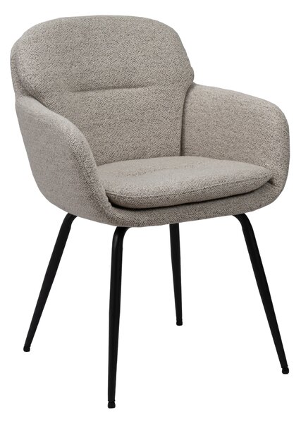 GEORGIA Beige Caffelatte (tessuto Monza 60) - MODERNA SEDIA IMBOTTITA BOUCLÉ PER SOGGIORNO/SALA DA PRANZO/UFFICIO LOFT