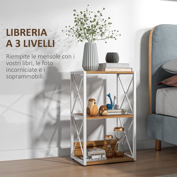 Libreria in legno con struttura in metallo Renee