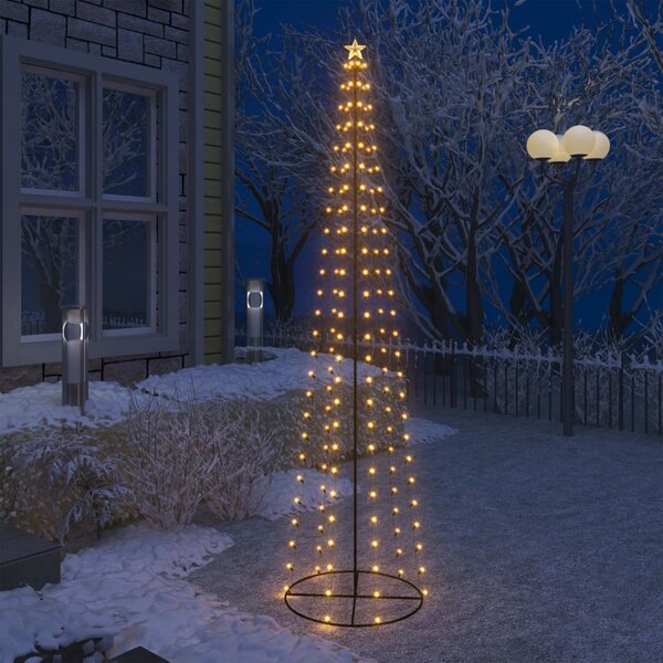 Albero di Natale a Cono con 136 LED Bianco Caldo 70x240 cm