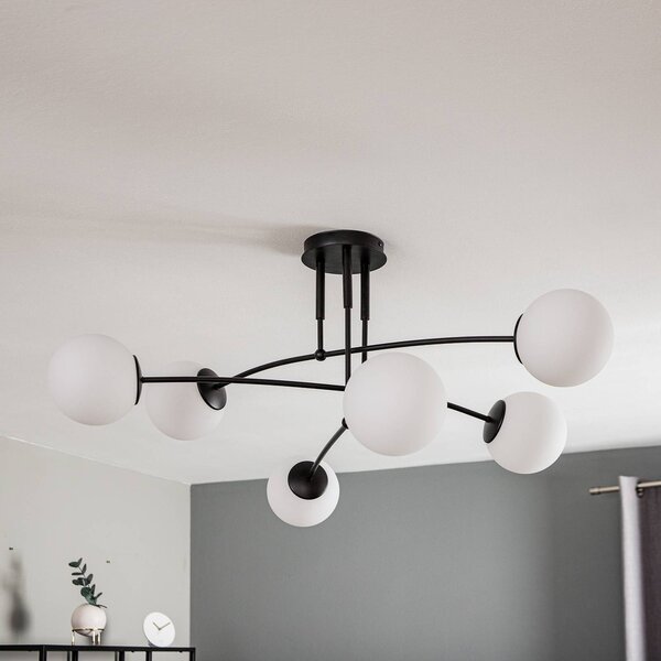 Plafoniera soffitto Pregos 6 EMIBIG LIGHTING, dimmerabile, Nero, Corridoio, Metallo, Moderno, Plafoniera