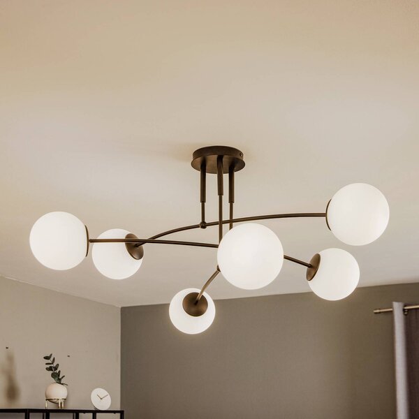 Plafoniera soffitto Pregos 6 EMIBIG LIGHTING, dimmerabile, Nero, Corridoio, Metallo, Moderno, Plafoniera