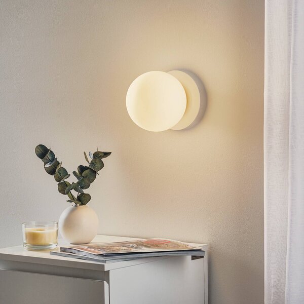 Applique da parete Minerva K1 EMIBIG LIGHTING, dimmerabile, Bianco / Opale, Corridoio, Metallo, Applique