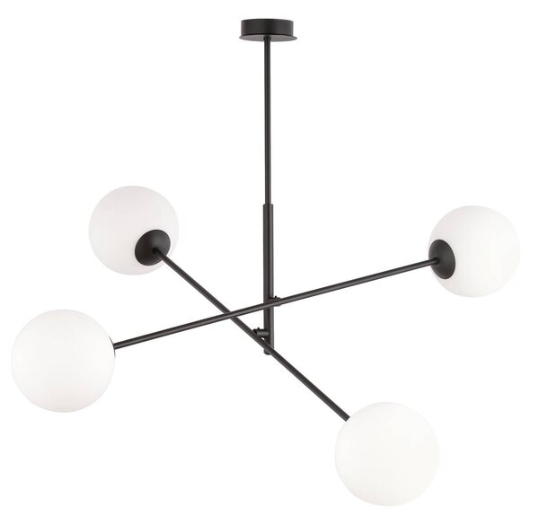 EMIBIG LIGHTING Plafoniera Linear, nero/opale, 4 luci