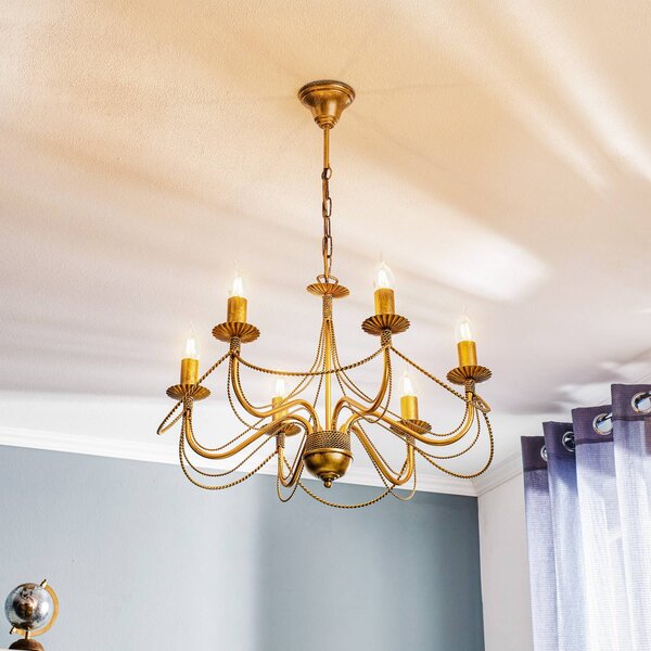 Lampadario a soffitto Tori 6 EMIBIG LIGHTING, dimmerabile, Ottone / Oro, Soggiorno / Sala da pranzo, Metallo, Antico, Lampadario