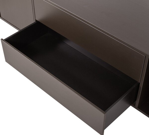 Mobile TV marrone scuro in pino massiccio 200x45x44 cm Settle Down – vtwonen