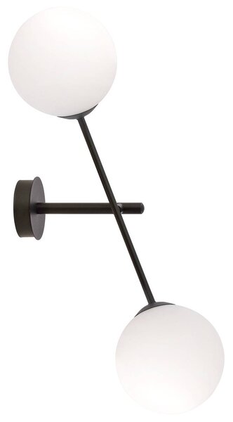 EMIBIG LIGHTING Applique Linear, nero/opale, 2 luci