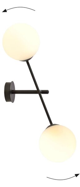 EMIBIG LIGHTING Applique Linear, nero/opale, 2 luci