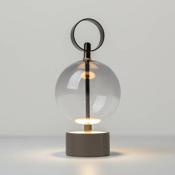 Maytoni Lampada da tavolo DOUBLE MOON, Alluminio / Grigio / Zincato, Soggiorno / Sala da pranzo, Vetro, Moderno, Lampada da tavolo