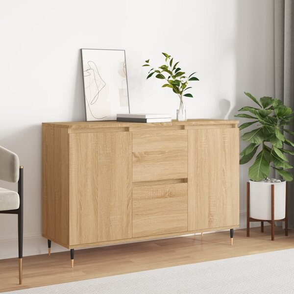 Credenza Buffet - Mobile da Cucina con 3 Cassetti Rovere Sonoma