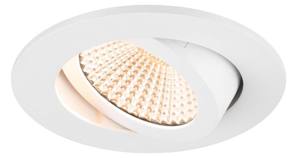 SLV Faretto LED da incasso a soffitto New Tria, rotondo, bianco, 2.700 K, 60° dimmerabile, Bianco / Opale, Corridoio, Alluminio