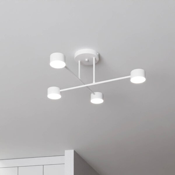 Plafoniera soffitto Modus 4 EMIBIG LIGHTING, dimmerabile, Bianco / Opale, Soggiorno / Sala da pranzo, Metallo, Moderno, Plafoniera