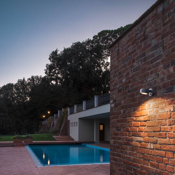 SLV Applique da esterni LED Eskina Spot Sensor antracite CCT IP54, Nero, Alluminio, Moderno, Applique da esterni