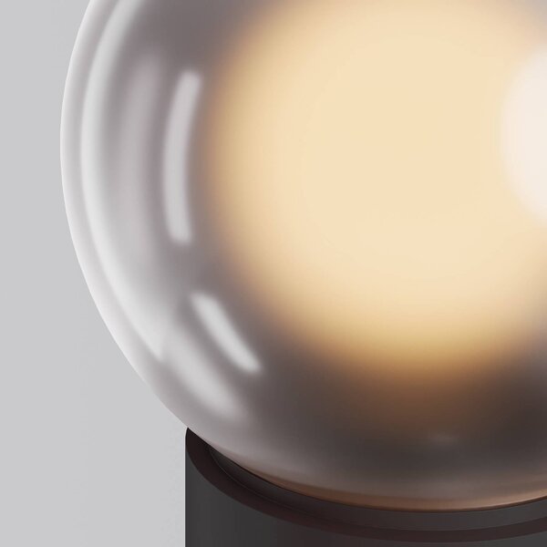 Maytoni Lampada da tavolo LED ricaricabile Elyra, marrone, altezza 20 cm, IP54, dimmerabile, Marrone / Ruggine, Soggiorno / Sala da pranzo, Vetro, Moderno