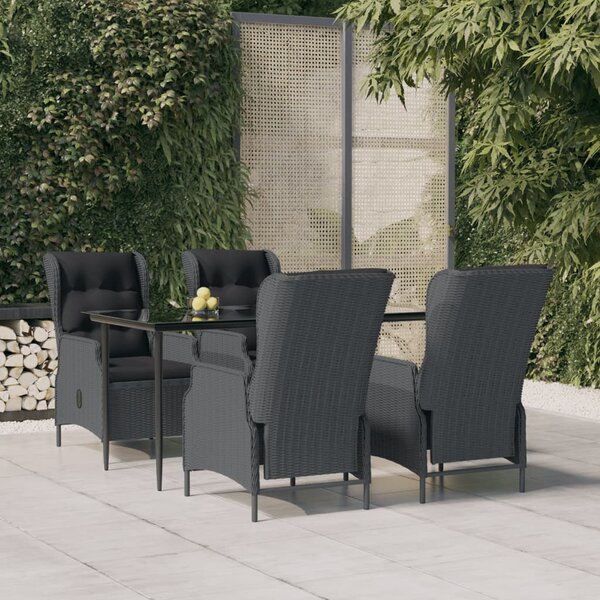 Outsunny Sdraio da Giardino o terrazzo in PE Rattan regorabile con Cuscino  Imbottito Regolabile su 6 Livelli, Grigio