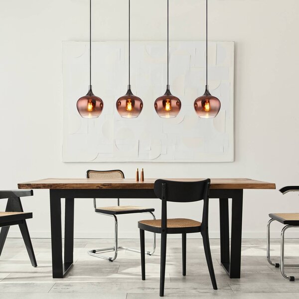 Globo Lampada a sospensione Maxy, dimmerabile, Rame, Soggiorno / Sala da pranzo, Vetro, Lampada a sospensione