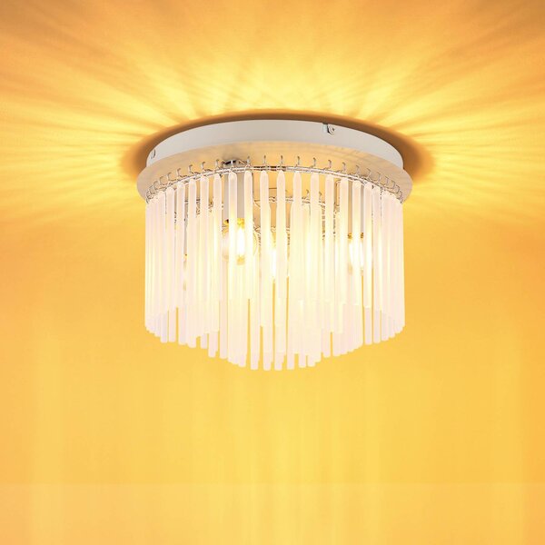 Globo Plafoniera soffitto Gorley, dimmerabile, Bianco / Opale, Soggiorno / Sala da pranzo, Vetro, Plafoniera