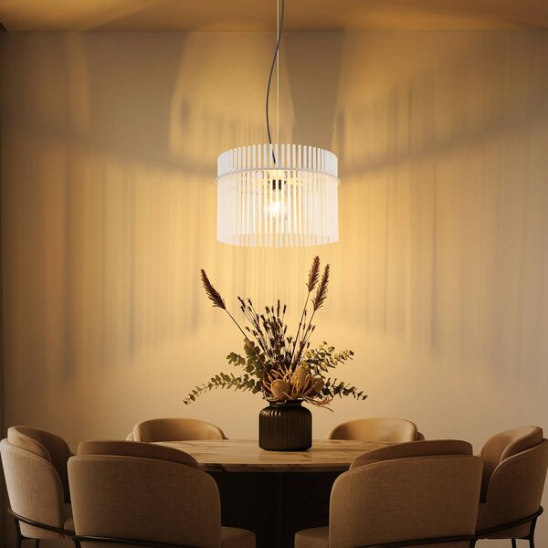 Globo Lampada a sospensione Gorley, dimmerabile, Bianco / Opale, Soggiorno / Sala da pranzo, Vetro, Lampada a sospensione