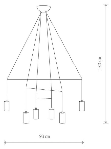 Nowodvorski Lighting Lampada a sospensione Imbria, a 6 luci, lunghezza 93 cm, nero