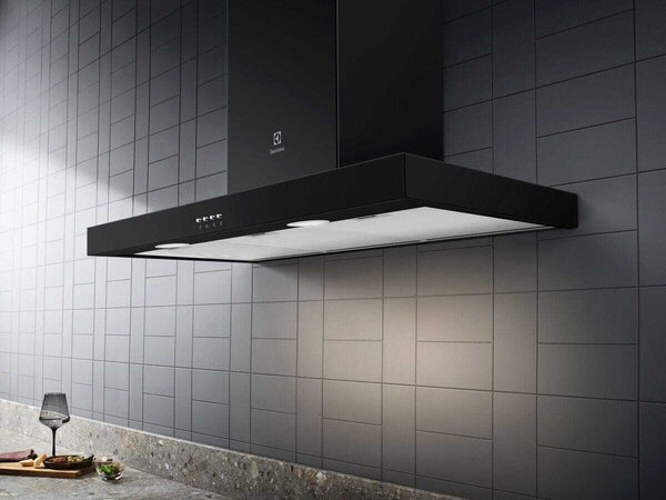 Electrolux Cappa Cucina Aspirante a Parete Larghezza 90 cm Profondit 45 cm Classe C colore Nero - LFT419K Serie 500 ExctractionTech