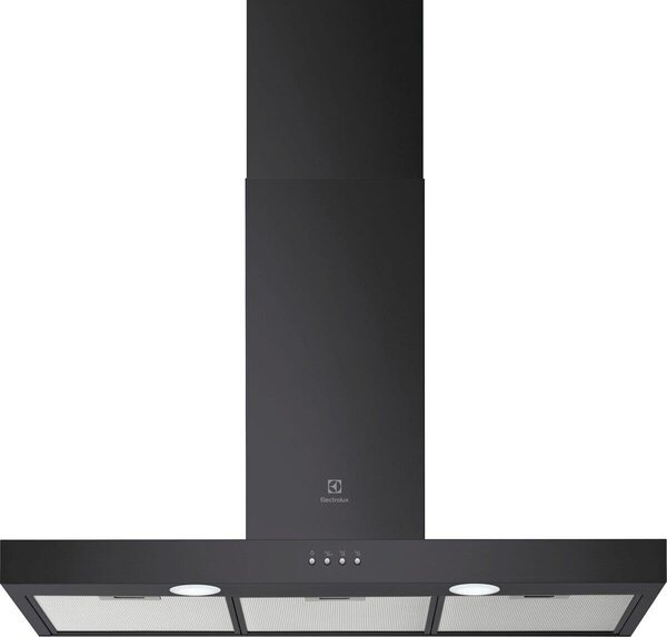 Electrolux Cappa Cucina Aspirante a Parete Larghezza 90 cm Profondit 45 cm Classe C colore Nero - LFT419K Serie 500 ExctractionTech