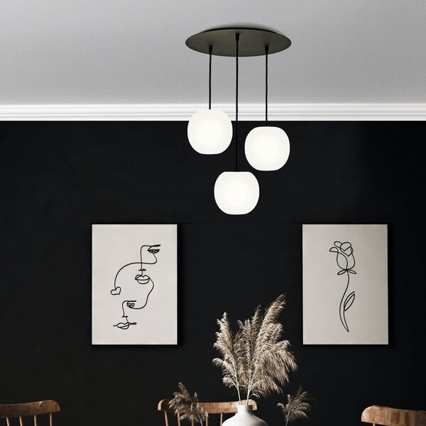 Casablanca Lampada a sospensione Acai, dimmerabile, Bianco / Opale, Soggiorno / Sala da pranzo, Vetro, Lampada a sospensione