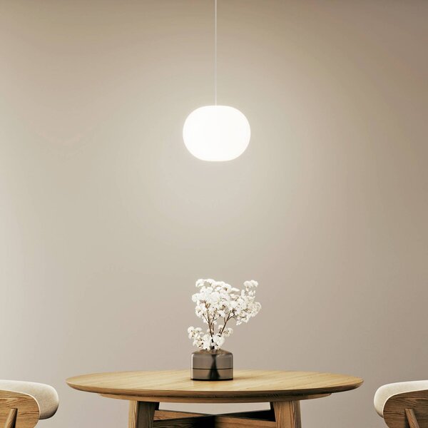 Casablanca Lampada a sospensione Acai, dimmerabile, Bianco / Opale, Soggiorno / Sala da pranzo, Vetro, Lampada a sospensione