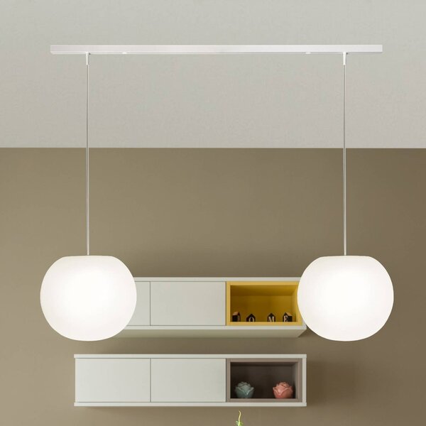 Casablanca Lampada a sospensione Acai, dimmerabile, Bianco / Opale, Soggiorno / Sala da pranzo, Vetro, Lampada a sospensione