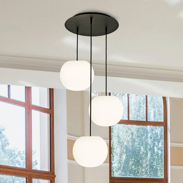Casablanca Lampada a sospensione Acai, dimmerabile, Bianco / Opale, Soggiorno / Sala da pranzo, Vetro, Lampada a sospensione