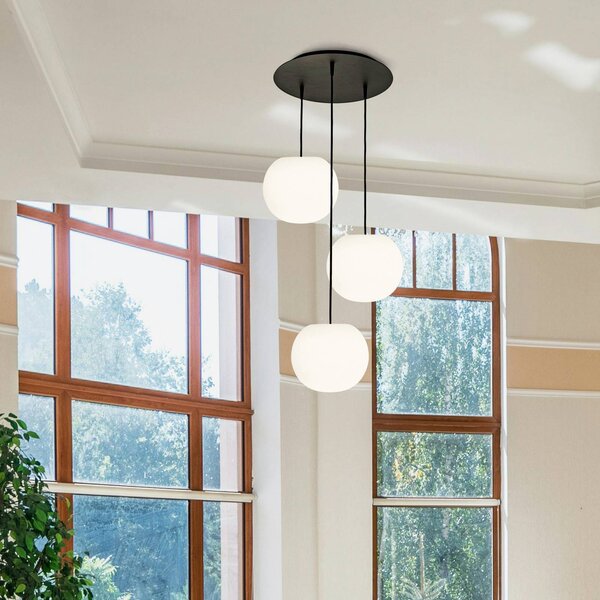 Casablanca Lampada a sospensione Acai, dimmerabile, Bianco / Opale, Soggiorno / Sala da pranzo, Vetro, Lampada a sospensione