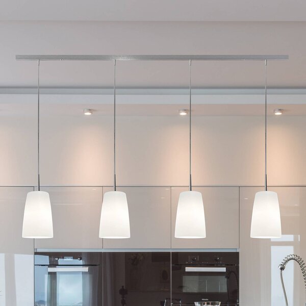 Casablanca Lampada a sospensione Mesa, dimmerabile, Bianco / Opale, Soggiorno / Sala da pranzo, Vetro, Lampada a sospensione