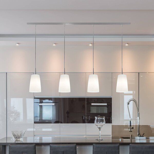 Casablanca Lampada a sospensione Mesa, dimmerabile, Bianco / Opale, Soggiorno / Sala da pranzo, Vetro, Lampada a sospensione