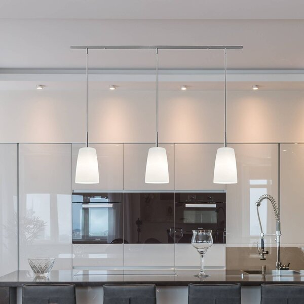 Casablanca Lampada a sospensione Mesa, dimmerabile, Bianco / Opale, Soggiorno / Sala da pranzo, Vetro, Lampada a sospensione