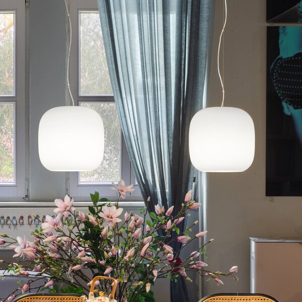 Casablanca Lampada a sospensione Murea, dimmerabile, Bianco / Opale, Soggiorno / Sala da pranzo, Vetro, Lampada a sospensione