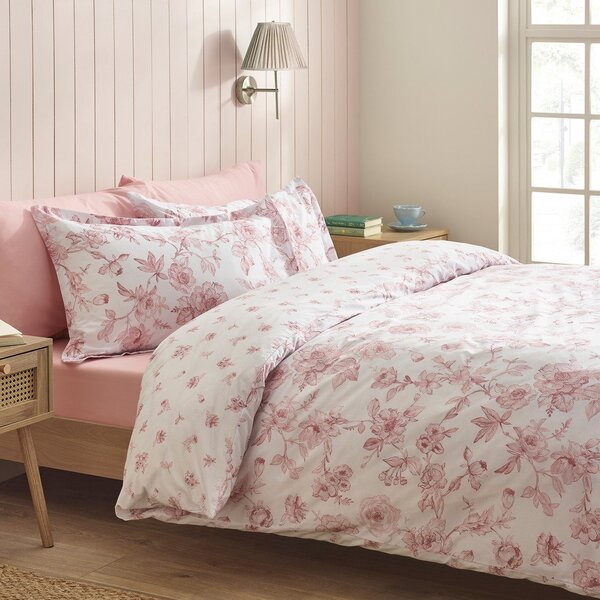 Set copripiumino e federa rosa per letto matrimoniale 3 pezzi 200x200 cm Mirabelle – Catherine Lansfield
