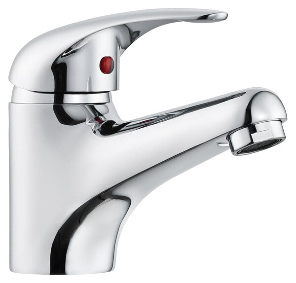 Rubinetto per lavabo monocomando, miscelatore per bagno, design moderno, cromato