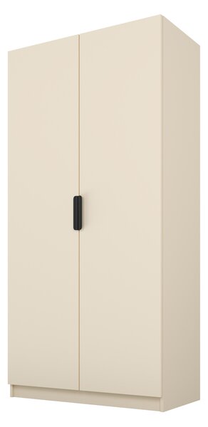 PAWS MOBEL Armadio inclinabile beige 100x52x200 cm, armadio a giorno a due ante senza specchio, con ripiani e appendini