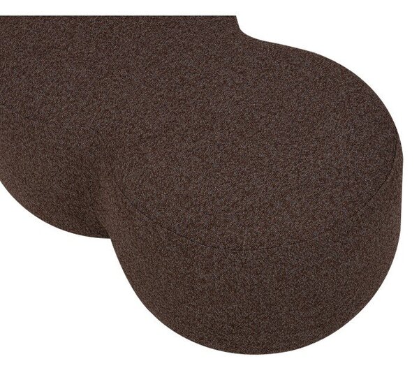 Poggiapiedi marrone scuro con rivestimento in bouclé Umbo – noo.ma
