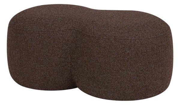 Poggiapiedi marrone scuro con rivestimento in bouclé Umbo – noo.ma