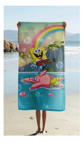 Asciugamano per bambini in cotone 70x140 cm Sponge Bob "Tropical Duo" – Jerry Fabrics