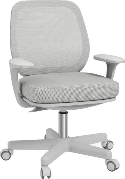 Sedia da ufficio, sedia da scrivania ergonomica con funzione girevole, regolabile in altezza 55 x 48 x 82,5-94,5 cm Grigio