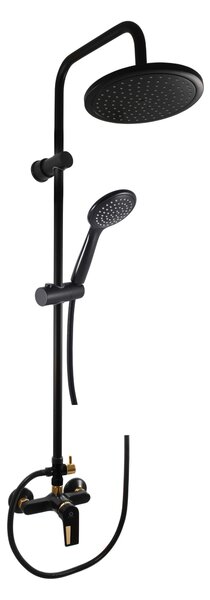 Slezák-RAV Slezák Rav CO382/3CMATZ Miscelatore per doccia con soffione e doccetta nero opaco/oro Colore: nero opaco/oro, Dimensioni: 150 mm