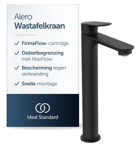 Rubinetto per lavabo, altezza del beccuccio 240 mm – Nero opaco