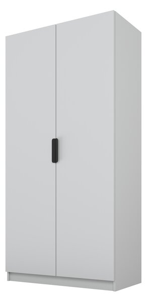 PAWS MOBEL Armadio grigio inclinabile 100x52x200 cm, armadio a giorno a due ante senza specchio, con ripiani e appendini