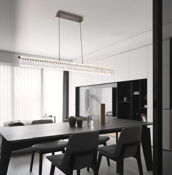 Lampadario LED sospeso su cavo ALBA LED/39W/230V grigio/trasparente