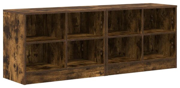 VidaXL Comodino con mensola, set da 2 pezzi, rovere affumicato, 66 x 33 x 48 cm