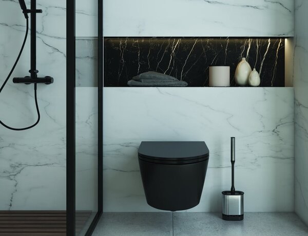 Scopino in acciaio inox grigio scuro Cleany - Metaltex
