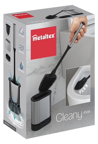 Scopino in acciaio inox grigio scuro Cleany - Metaltex