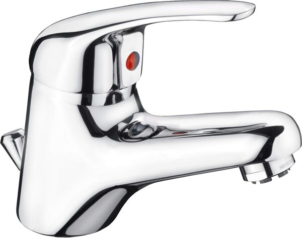 Miscelatore monocomando per lavabo - Adatto per bassa pressione - Corpo in ottone cromato - Completo di gruppo di scarico