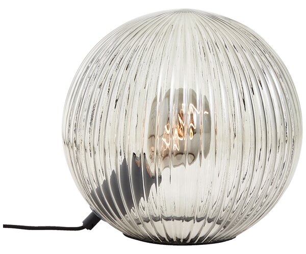 Lampada da tavolo, altezza 24 cm, Ø 25 cm, E27, max. 25W, vetro fumé scanalato