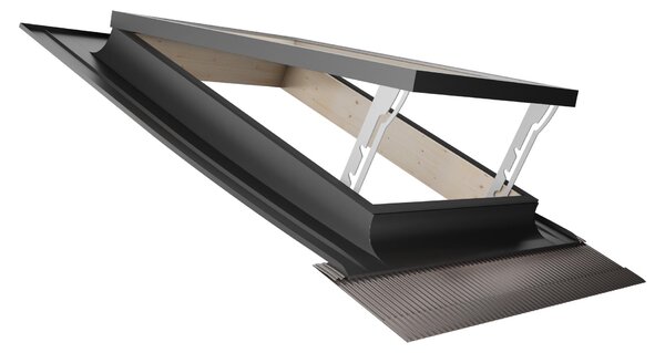 Emica - Lucernario Best Vasistas in Alluminio | Vetrata Antigrandine 4T-9-4T | Interno Legno Abete | Maniglie con 4 posizioni di Apertura(38x75 BxH)